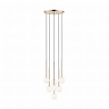 Lampa wisząca ARCTURUS białe szklane kule, złote zwisy 7*G9 - P0574-07F-F7AA Zuma Line