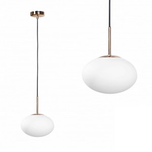 Lampa wisząca nad stół w salonie OMI kolor złoto biały z kloszem, źródło G9 - 1183 Zuma Line