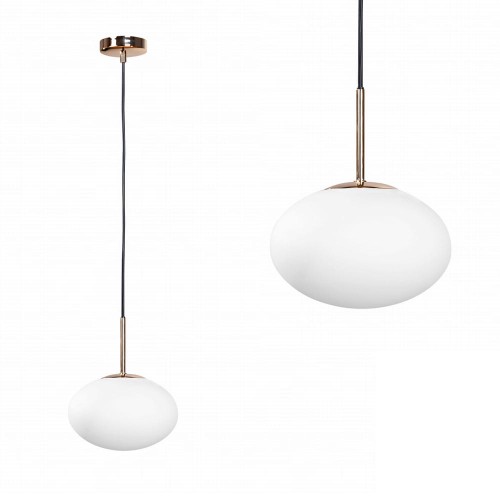 Lampa wisząca nad stół w salonie OMI kolor złoto biały z kloszem, źródło G9 - 1183 Zuma Line