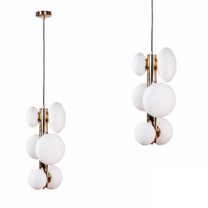 Lampa wisząca dekoracyjna OMI kolor Złoty, szklane klosze, źródło 6*G9 - 1195 Zuma Line