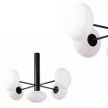 Nowoczesna lampa sufitowa z rodziny OMI, kolor czarny, białe klosze do salonu  - 1198 Zuma Line