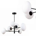 Efektowna lampa wisząca do jadalni OMI kolor Czarny, ramiona z szklanymi kloszami - 1196 Zuma Line