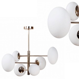 Lampa wisząca z serii OMI złoty stelaż, szklane klosze , wymienne źródło światła - 1197 Zuma Line