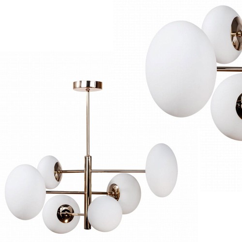 Lampa wisząca z serii OMI złoty stelaż, szklane klosze , wymienne źródło światła - 1197 Zuma Line