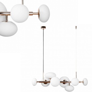 Lampa wisząca pozioma na lince z serii OMI kolor Złoty, 8*G9, szklane klosze - 1193 Zuma Line