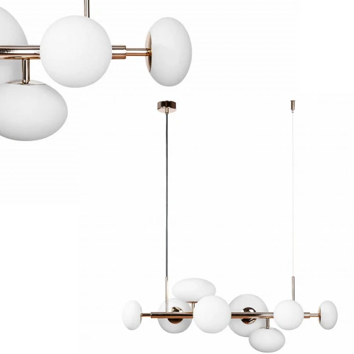 Lampa wisząca pozioma na lince z serii OMI kolor Złoty, 8*G9, szklane klosze - 1193 Zuma Line