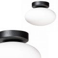 Plafon z serii OMI kolor Czarny, biały szklany klosz, źródło 1*G9 - 1186 Zuma Line