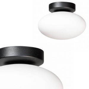 Plafon z serii OMI kolor Czarny, biały szklany klosz, źródło 1*G9 - 1186 Zuma Line