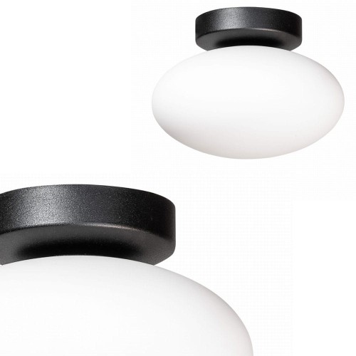 Plafon z serii OMI kolor Czarny, biały szklany klosz, źródło 1*G9 - 1186 Zuma Line