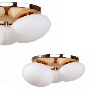 Lampa sufitowa OMI Złota rozeta, szklane klosze, źródło 3*G9 - 1191 Zuma Line