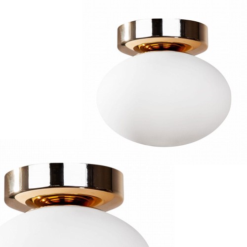 Lampa sufitowa plafon OMI kolor Złoty z szklanym białym kloszem, źródło 1*G9 - 1189 Zuma Line