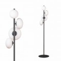 Lampa podłogowa OMI kolor Czarny szklane białe klosze, źródło 4*G9 - 1176 Zuma Line