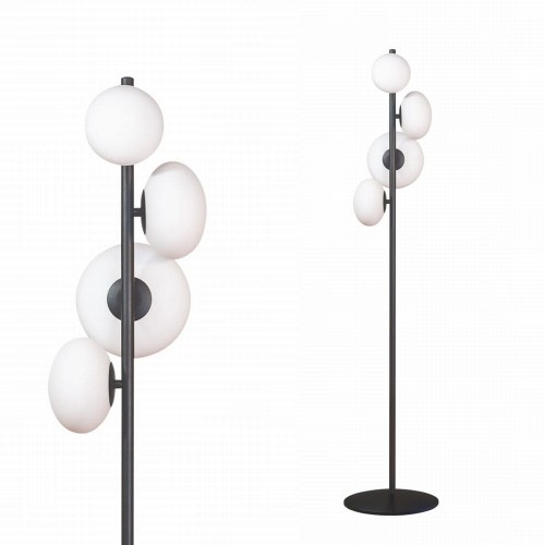Lampa podłogowa OMI kolor Czarny szklane białe klosze, źródło 4*G9 - 1176 Zuma Line