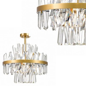 Lampa kryształowa przy sufitowa glamour do do salonu CONSTANTINOPLE złoty stelaż, 8*G9 - C0567-08C-7GAC Zuma Line