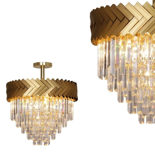 Lampa sufitowa Lyon złoty/przezroczysty C23910/9 Zuma Line