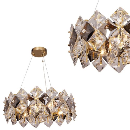 Lampa wisząca Tiara złoty/przezroczysty+dymiony 9864-500 Zuma Line