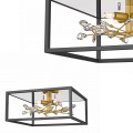 Lampa sufitowa SPRING czarno-złota z kryształkami, motyw kwiatu na 4*G9 - C0578-04A-B5TF Zuma Line