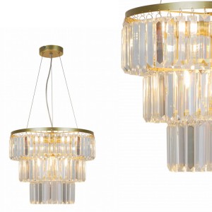 Żyrandol kryształowy do salonu TIFANNY kolor Złoty, na wymienne żróło światła E14 - P17127-4-1GD Zuma Line