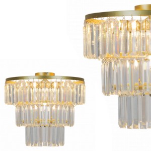 Stylowa lampa sufitowa z kryształowym kloszem TIFANNY złote elementy - P17127-4-GD Zuma Line