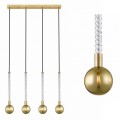 Lampa wisząca na listwie MIDA eleganckie zwisy ze szklanymi kloszami G9 - P0583-04A-2GHF Zuma Line