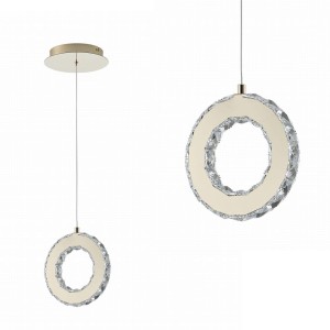 Dekoracyjny zwis Led z kryształkami GIRONA kolor złoty, moc 10W 3000K - MD3713-1-3GT Zuma Line