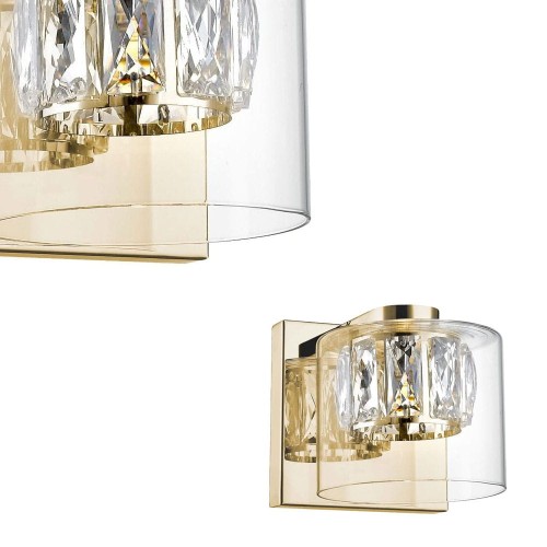 Kinkiet lampa ścienna GEM kolor francuskie złoto metal/szkło, LED 450 Lm 3000K IP20 W0389-01A-F7AC Zuma Line
