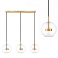 Lampa wisząca na listwie ENCELADUS złote zwity szklane klosze LED - P0428-03J-L4AC Zuma Line