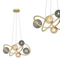 Lampa wisząca Arlon matowy złoty/dymne szare szkło/bursztynowe szkło MD4922-5-EGBDN Zuma Line