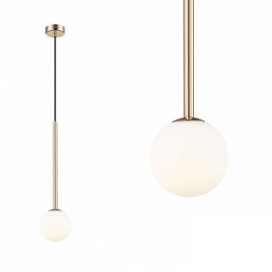 Lampa wisząca biały szklany klosz ARCTURUS kolor złoty na G9 - P0574-01F-F7AA Zuma Line