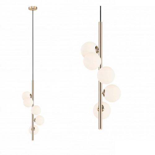 Lampa pionowa wisząca złota z serii ARCTURUS, nad blat stołu 5*G9 - P0574-05E-F7AA Zuma Line