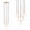 Lampa wisząca ARCTURUS białe szklane kule, złote zwisy 7*G9 - P0574-07F-F7AA Zuma Line