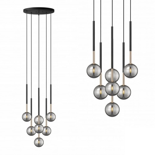 Lampa wisząca z dekoracyjnymi szklanymi kloszami ARCTURUS czarna nad stół - P0574-07F-SDFZ Zuma Line