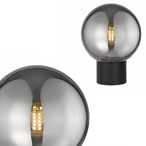 Lampa nocna ARCTURUS kolor czarny, szklany klosz w stylu loft - T0454-01A-P7FZ Zuma Line