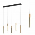 Lampa wisząca Eliot jasne drewno/ czarny mat MD4768-5-3BMT Zuma Line