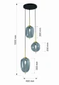 5007-302 Lampa wisząca trójka  Belleville Aviano Lighting