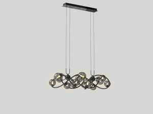 7014-1405 Lampa wisząca podwójna Nancy czarny chrom Aviano Lighting