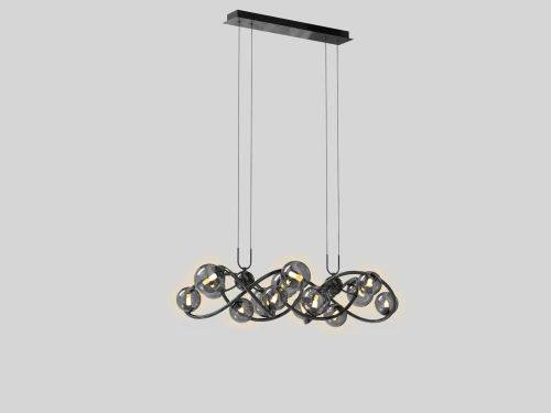 7014-1405 Lampa wisząca podwójna Nancy czarny chrom Aviano Lighting