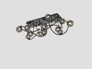 9014-1205 Lampa sufitowa podwójna Nancy czarny chrom Aviano Lighting
