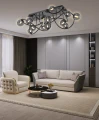 9014-1205 Lampa sufitowa podwójna Nancy czarny chrom Aviano Lighting