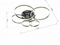 9049-605 Lampa sufitowa piątka Perpignon czarny chrom Aviano Lighting