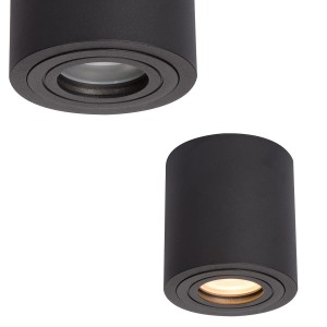 Spot tuba FARO XL czarna natynkowa z podwyższonym stopniem szczelności IP65 Light Prestige