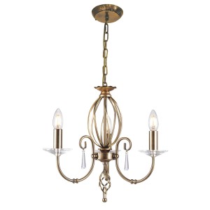 Żyrandol Aegean - 3 źródła światła - Postarzany mosiądz AG3-AGED-BRASS Elstead Lighting