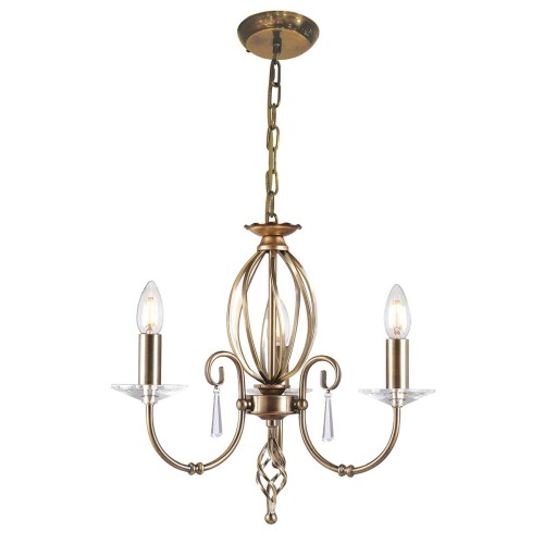 Żyrandol Aegean - 3 źródła światła - Postarzany mosiądz AG3-AGED-BRASS Elstead Lighting