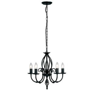 Żyrandol Artisan - 5 źródeł światła - Czarny ART5-BLACK Elstead Lighting