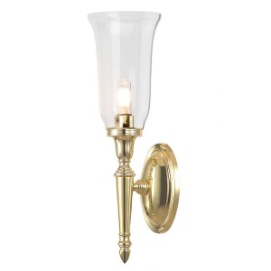 Kinkiet Dryden - 1 źródło światła - Polerowany mosiądz BATH-DRYDEN2-PB Elstead Lighting