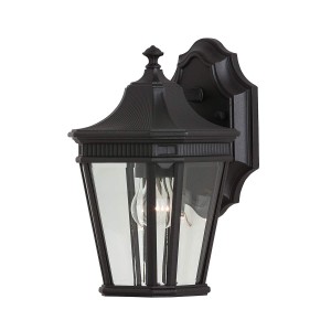 Mała latarnia naścienna Cotswold Lane - 1 źródło światła FE-COTSLN2-S-BK Elstead Lighting