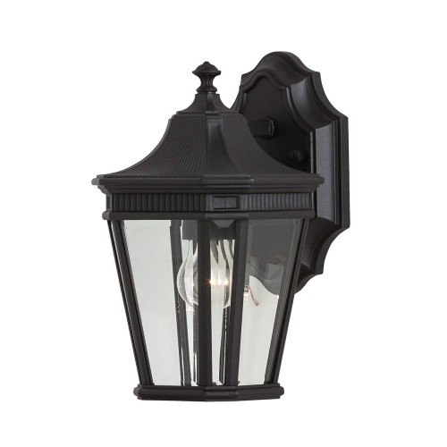 Mała latarnia naścienna Cotswold Lane - 1 źródło światła FE-COTSLN2-S-BK Elstead Lighting