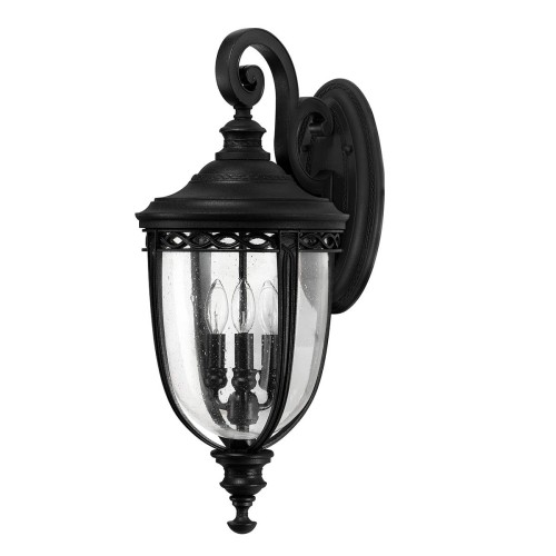 Duża latarnia naścienna English Bridle - 3 źródła światła - Czarna FE-EB2-L-BLK Elstead Lighting