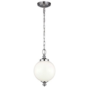 Mała lampa wisząca Parkman - 1 źródło światła - Polerowany nikiel FE-PARKMAN-PS-PN Elstead Lighting