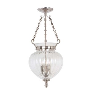 Średnia lampa wisząca Finsbury Park - 3 źródła światła - Polerowany nikiel FP-P-M-POL-NCKL Elstead Lighting
